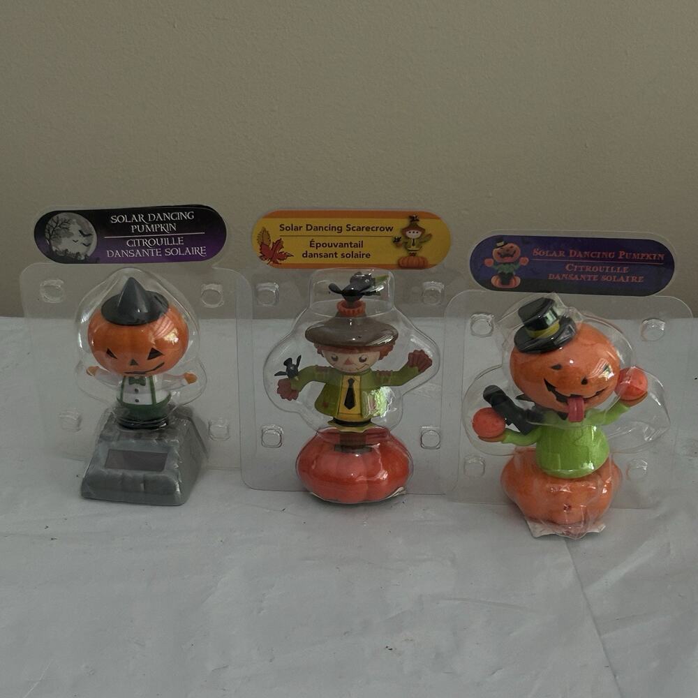 Solar Powered Halloween Figures Lot Of 3